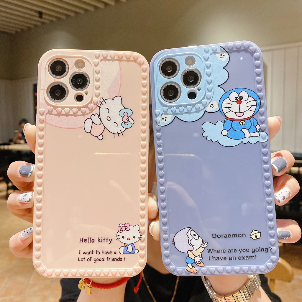 Ốp lưng mềm chống sốc hình Doraemon cho Iphone 6 6s 7 8 Plus 11 Pro Max X XS Max XR SE 2 2020 12 Pro Max 12 Mini