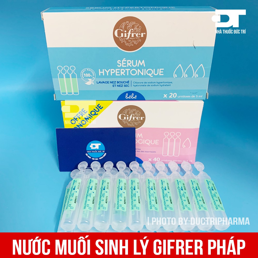 [BÁN LẺ] Nước muối sinh lý Gifrer / physiologique / hypertonique nội địa Pháp