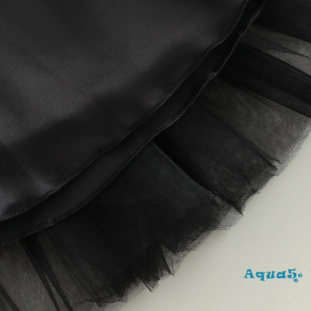 Aqq-đầm Xếp Tầng Không Tay Màu Trơn Kèm Mũ Phù Thủy Hóa Trang Halloween Cho Bé Gái