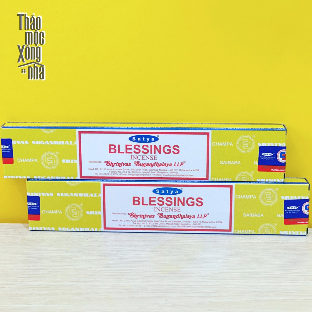 Nhang Cầu Nguyện Đốt Nơi Thờ Cúng Blessing Satya Nag Champa - THẢO MỘC XÔNG NHÀ