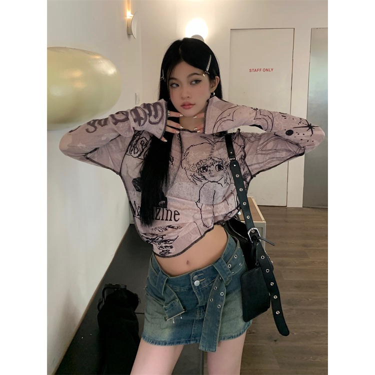 Áo Thun Dài Tay Chống Nắng Form Rộng Phong Cách Hàn Quốc Dành Cho Nữ