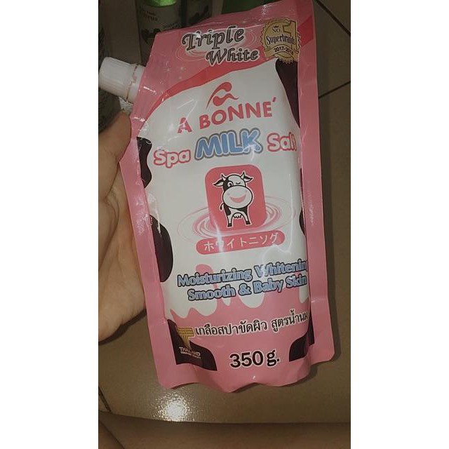 Muối tắm sữa bò tẩy da chết cực mịn da A Bonne Spa Milk Salt 350gr - Chuẩn Thái