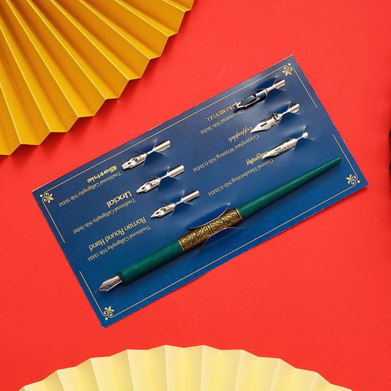 Dụng Cụ Đựng Bút Viết Thư Pháp Với 6 Ngòi Bút