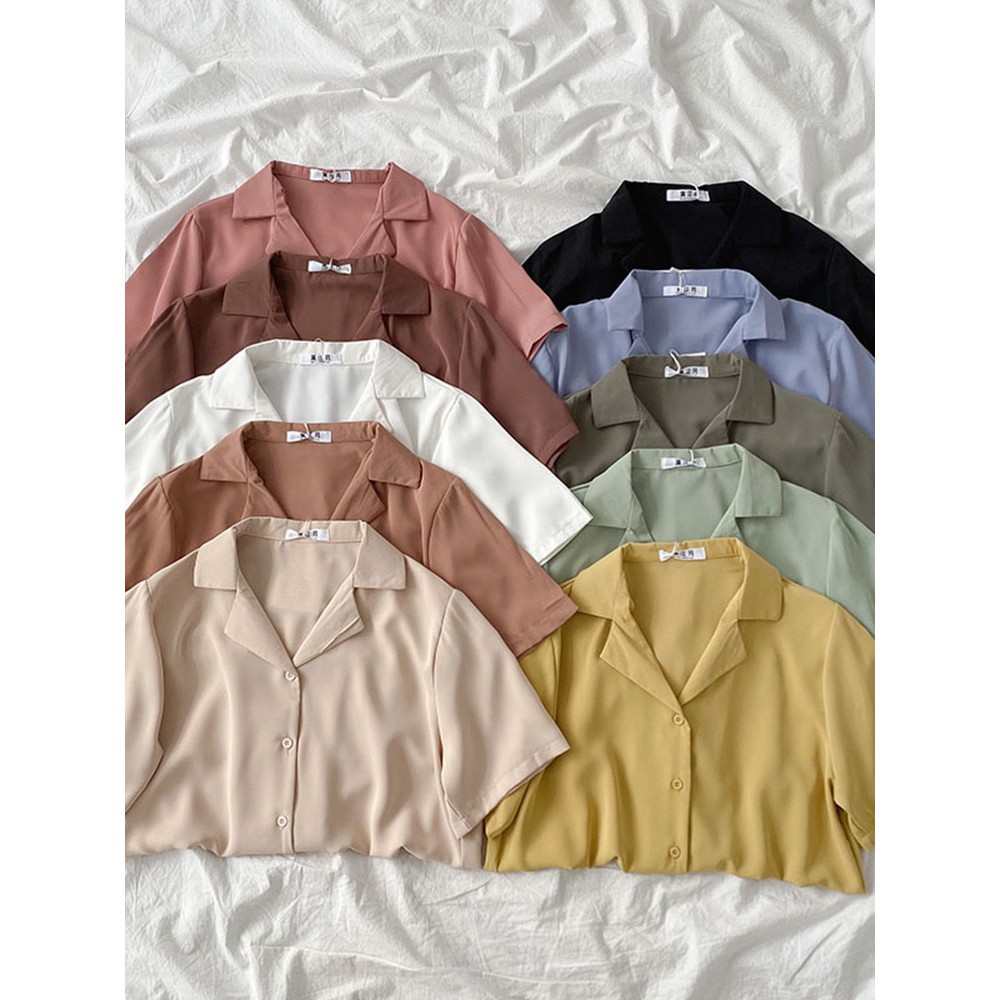 Áo Sơ Mi Kiểu Nữ đẹp ngắn tay phong cách ulzzang vintage hàn quốc cao cấp họa tiết ren kozoda