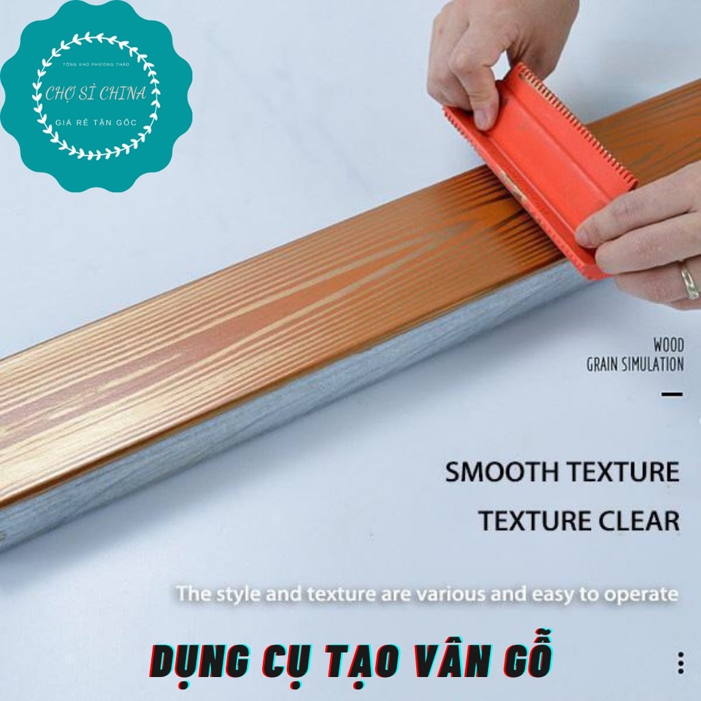 Dụng cụ tạo vân gỗ, cọ sơn giả vân gỗ hộp 2 miếng kích thước 7,5cm và 15cm.