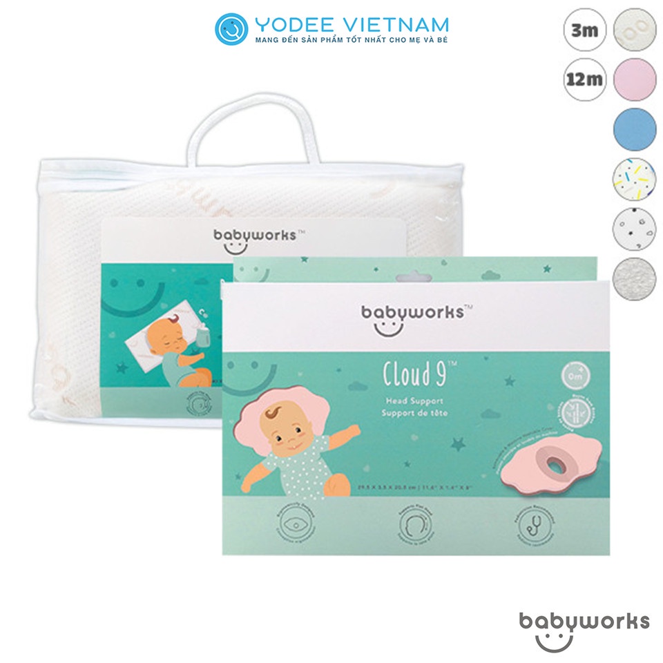 Combo gối chống bẹt đầu + gối ngủ thoáng khí Babyworks