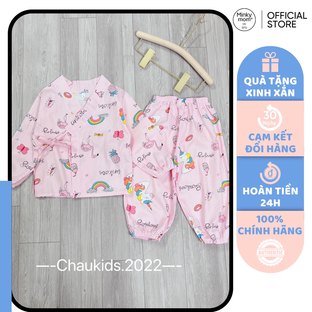 [SALE] Bộ Quần Áo Cho Bé Gái, Bé Trai Vải Thô Mềm Hoạ Tiết Cầu Vồng, Bộ Yukata Cho Bé Mặc Nhà CKTD01