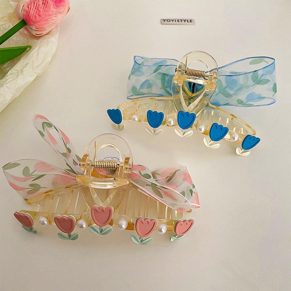 Kẹp Tóc Càng Cua Hình Hoa Tulip Ngọt Ngào Thời Trang Cho Nữ