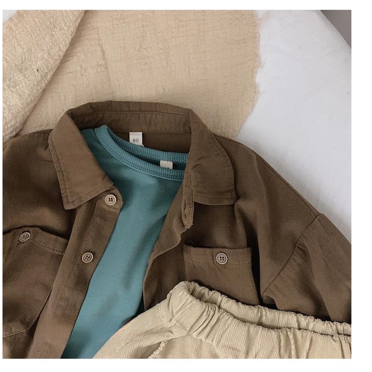 Áo Sơ Mi Cotton Dài Tay Phong Cách Retro Thời Trang Thu Đông Dành Cho Trẻ