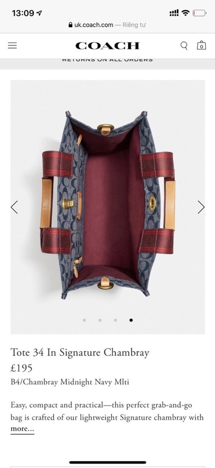 TÚI COACH TOTE 34