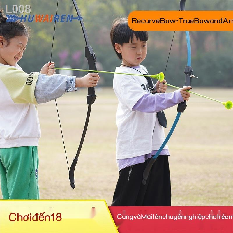 LQINGChuyên nghiệp cung tên cho trẻ em và bú mũi bộ bé trai gái 4-16 đồ chơi bắn ngoài trời định kỳ HUWAIREN