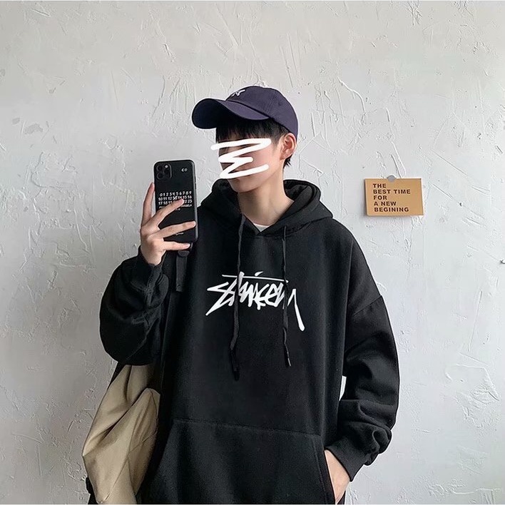 Áo hoodie dáng rộng in họa tiết thời trang mùa đông cho nam có 5 màu tùy chọn size M-5XL