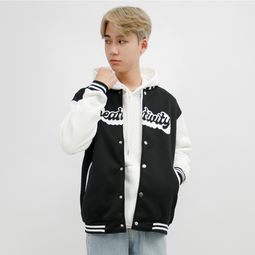 Áo Khoác Bomber Varsity Nỉ MANDO Nam Dài Tay Nỉ Trần Bông Form Rộng Kiểu Dáng Thể Thao Unisex Thời Trang Hàn Quốc NDN076 | BigBuy360 - bigbuy360.vn