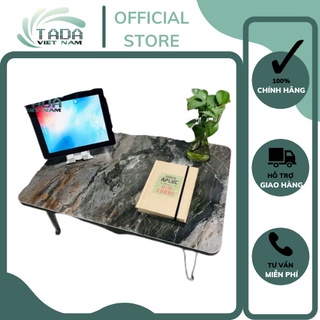 Bàn học gấp gọn thương hiệu TADA, bàn gấp ngồi học trên giường mặt vân đá sang trọng (zp06)