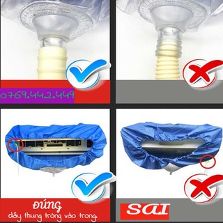 Áo trùm vệ sinh máy lạnh (kiểu mới tiện lợi 1- 2hp)