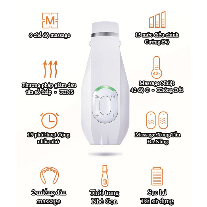 Máy massage cổ Huawei Hilink Jeeback G6 massage 3 cấp nhiệt, 4 khu vực, siêu nhỏ gọn, kết nối App, 10 cường độ mạnh mẽ