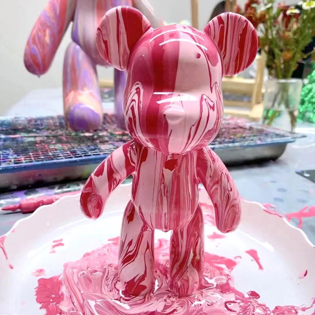[24 Màu, Nhiều Size] Set Gấu Đổ Màu Bearbrick đổ màu Acrylic Pouring nhiều màu sắc Hot Trend 2022
