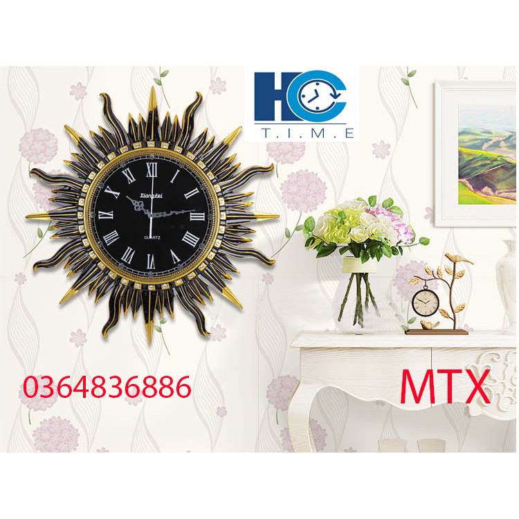 Đồng hồ treo tường trang trí Ông Mặt Trời decor MTX kích thước 65x65 cm