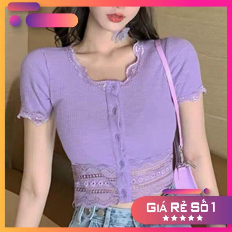 {Mẫu Mới Nhất}_ÁO CROPTOP NỮ ÔM NGƯỜI PHONG CÁCH KIỂU HÀN QUỐC VIỀN REN ÔM DÁNG, HÀNG CHUẨN ĐẸP GIÁ RẺ