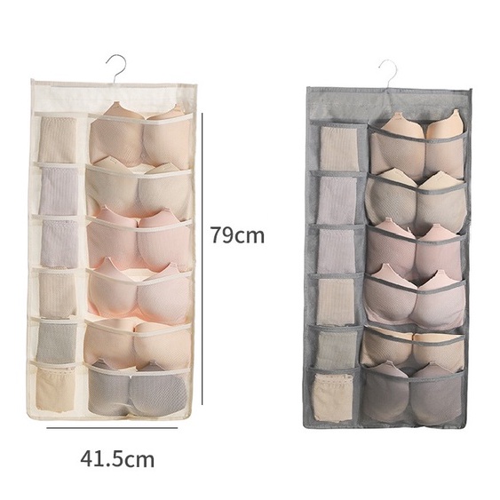 Túi Treo Đồ Lót Vớ Túi Đựng Mỹ Phẩm 2 Mặt 30 Ngăn H218