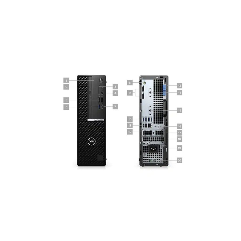 Máy tính để bàn Dell OptiPlex 5080 SFF intel core i5 10400 4GB Ram,SSD 256GB,DVDRW, WL+BT FPT Phân Phối