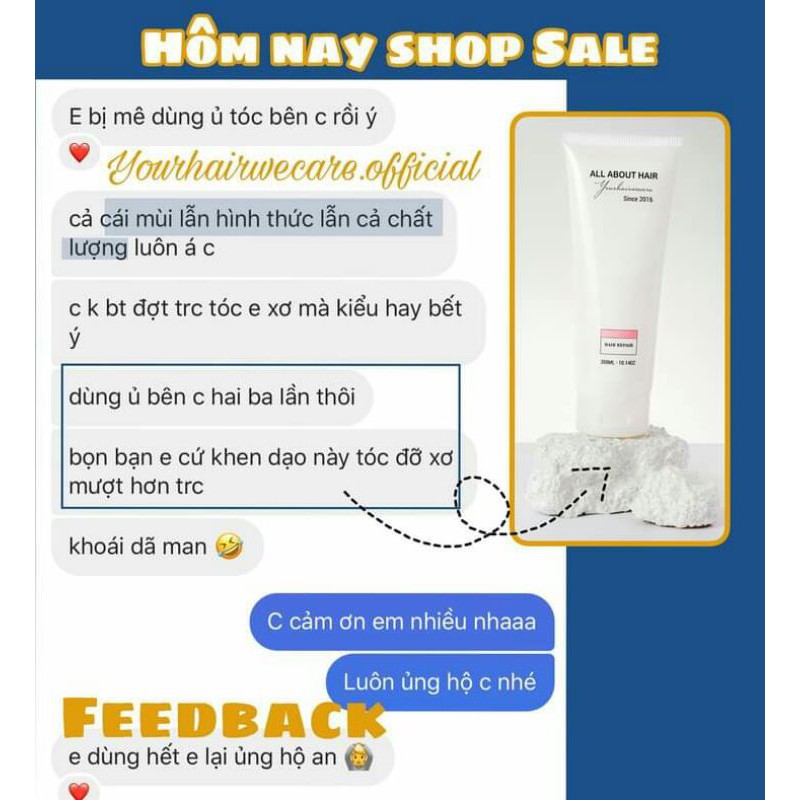 Kem ủ HAIR REPAIR phục hồi tóc hư tổn, khô xơ, chẻ ngọn | 🎁Tặng kèm mũ trùm