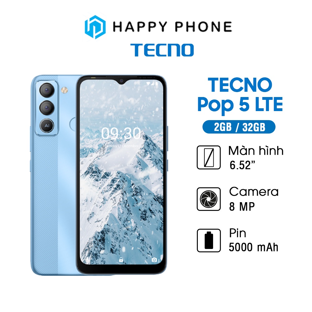 Điện thoại Tecno Pop 5 LTE (2GB/32GB) - Hàng chính hãng, mới 100%, Nguyên Seal