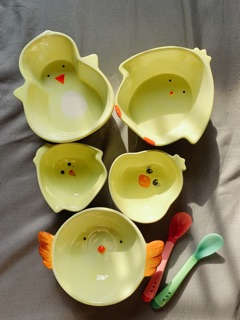 [TẶNG THIA BAO NONG ] Chén bát sứ hình con gà và vịt