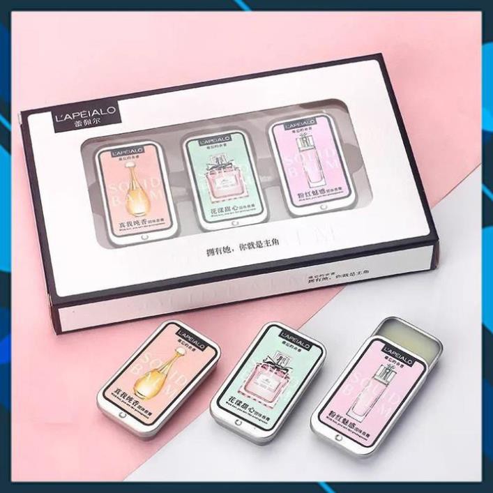 [Xả kho] bộ 3 nước hoa sáp LAPEIALO lưu hương từ 8-12 tiếng, 3 mùi hương khác nhau - nước hoa khô