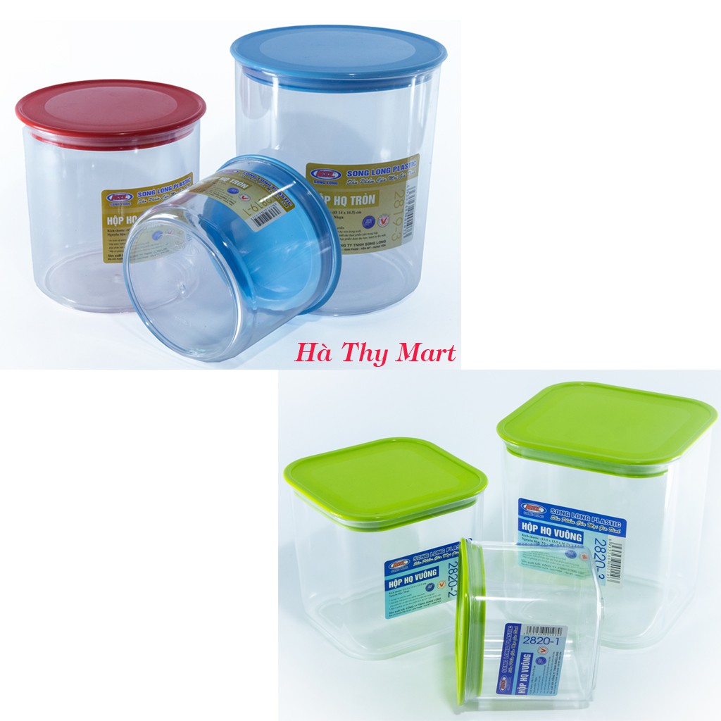 Bộ 3 hộp đựng thực phẩm Hàn Quốc Song Long cao cấp VUÔNG/TRÒN