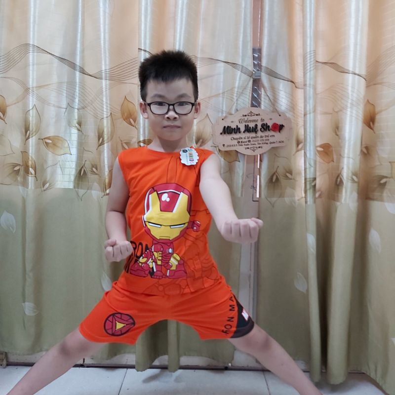Bộ quần áo thời trang trẻ em [HÀNG MỚI VỀ] Bộ sát nách Người sắt - Hàng SamKids
