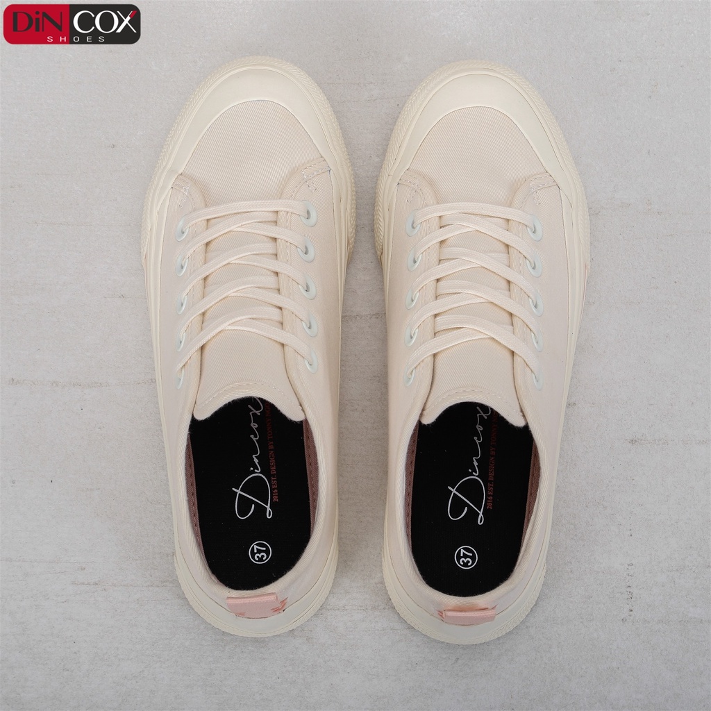 [MÃ WABR1512 GIẢM 12% ĐH 99K ]Giày Sneaker Vải Nữ DINCOX C20 Nữ Tính Sang Trọng Off/White