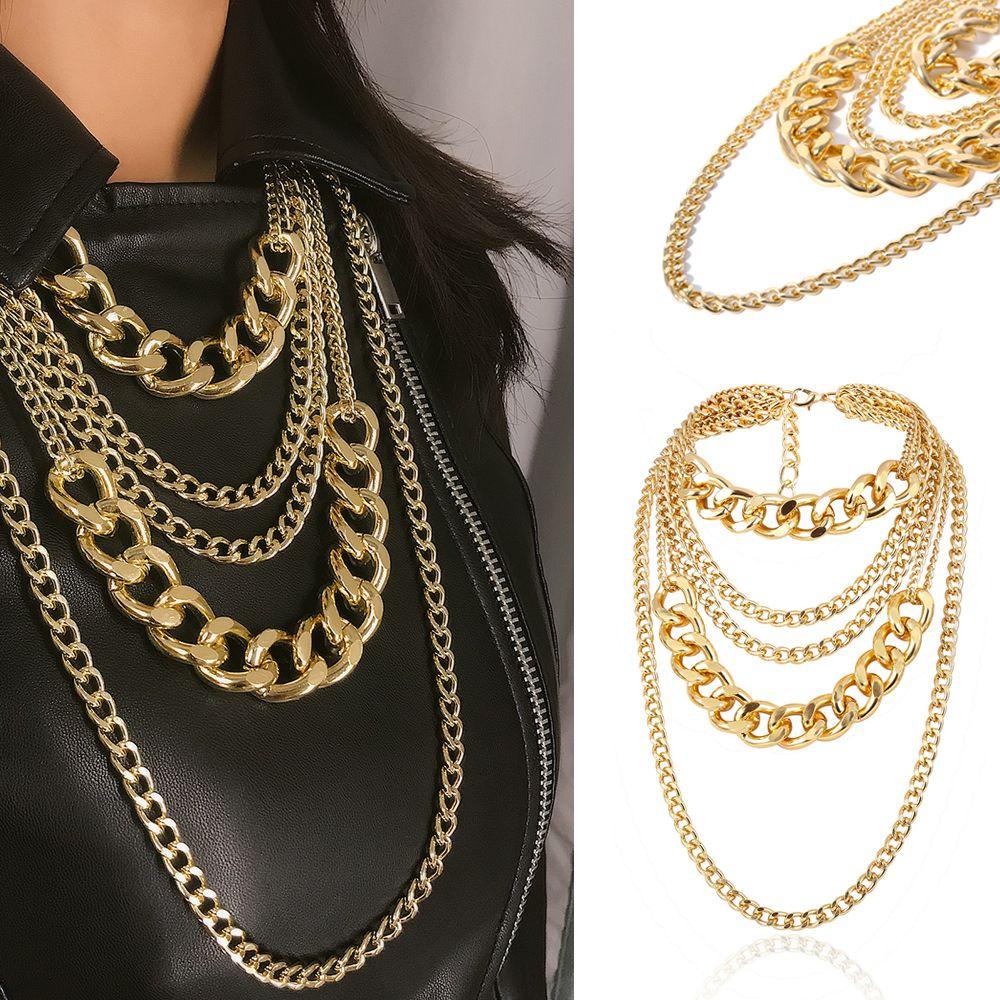 Vòng Cổ Choker Dây Xích Dày Dặn Phong Cách Hip Hop Punk Cho Nữ