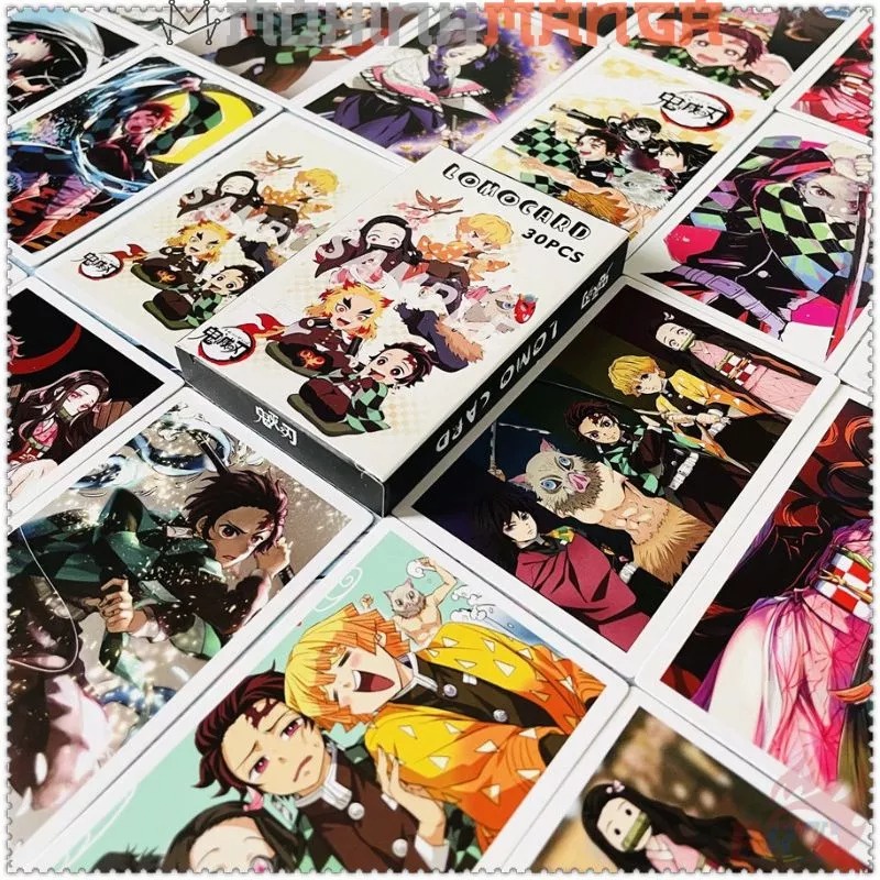 Lomo card hộp 30 thẻ truyện Kimetsu No Yaiba poster card Thanh gươm diệt quỷ Tanjiro Nezuko Zenitsu Tanjirou Inosuke