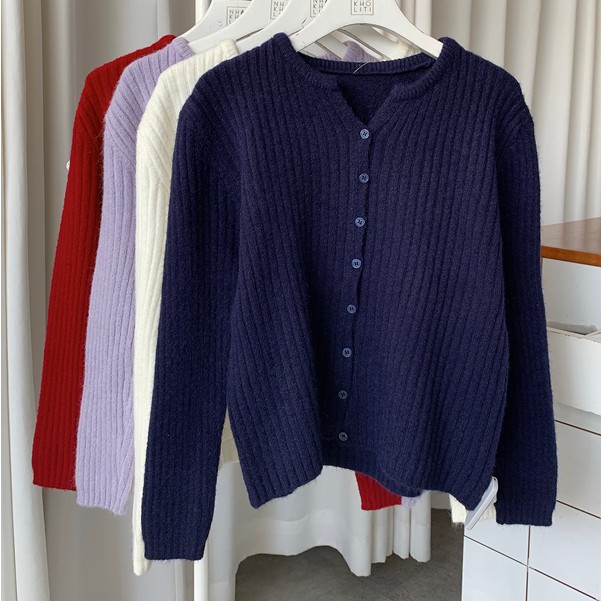 Áo mini cardigan len gân cài nút - AL524 | BigBuy360 - bigbuy360.vn