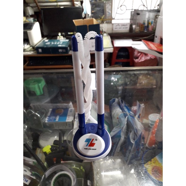 Cặp Bút đế cắm Smart Holder FO-PH01 chính hãng dành cho văn phòng, bút bi bấm đôi dán đế có thể thay ngòi