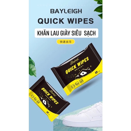 Khăn lau giày Quick Wipes vệ sinh giày sneaker không cần giặt 12 khăn