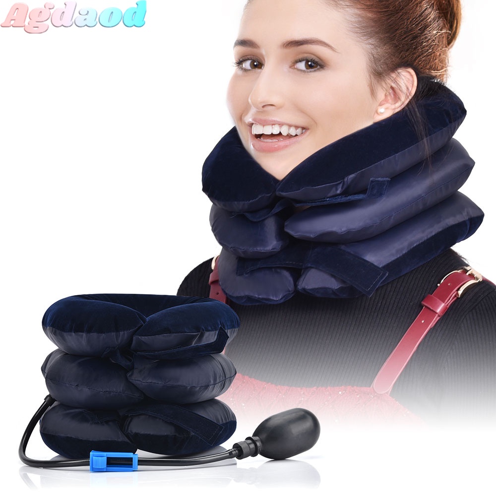 Agdoad Gối Kê Cổ 3 Lớp Có Thể Điều Chỉnh Hỗ Trợ Massage 3D