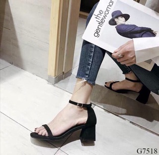 Giày sandal quai mảnh da lộn 5p