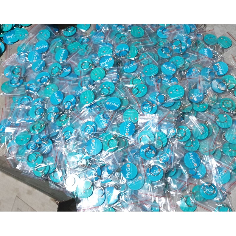 Phôi móc khóa mica trong suốt hình trái tim, vuông, tròn, lục giác