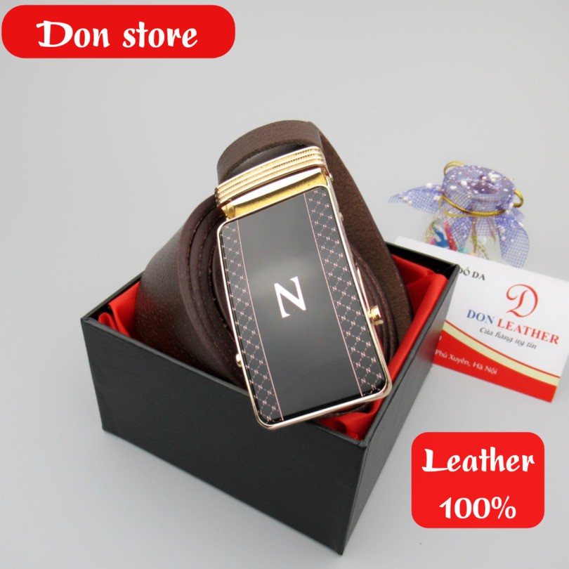 [HOT] Thắt Lưng Nam Thời Trang Da Bò Thật. Mặt Khóa Lăn Tự Động Cao Cấp ( BH 12 THÁNG)