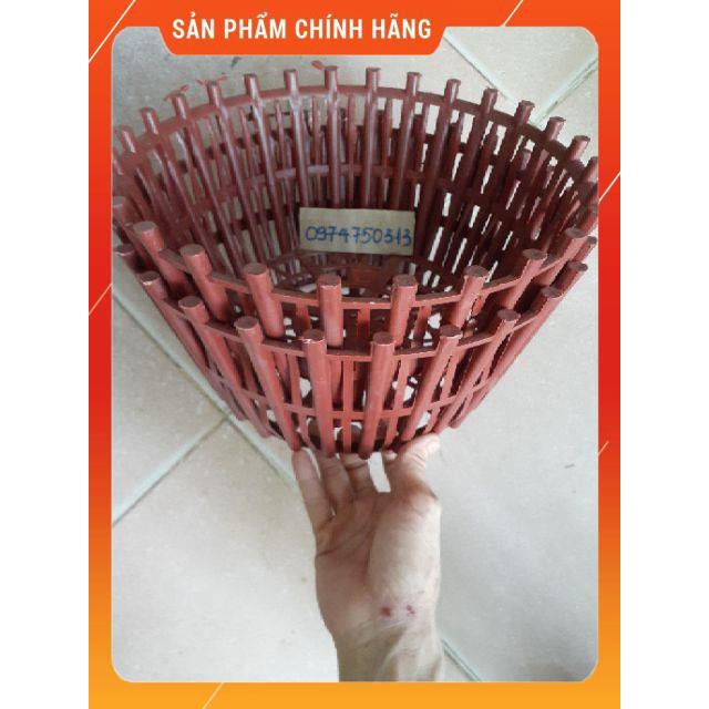 Bộ 10 chậu nhựa giả gỗ trồng Lan có nan phụ f30