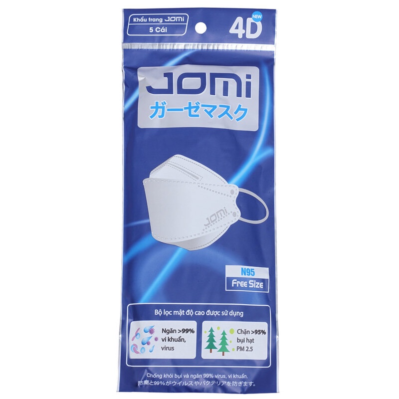 Khẩu Trang Jomi 3D Ngăn Khói Bụi &amp; Vi Khuẩn 5 Cái | Hasaki - Sản Phẩm Chính Hãng