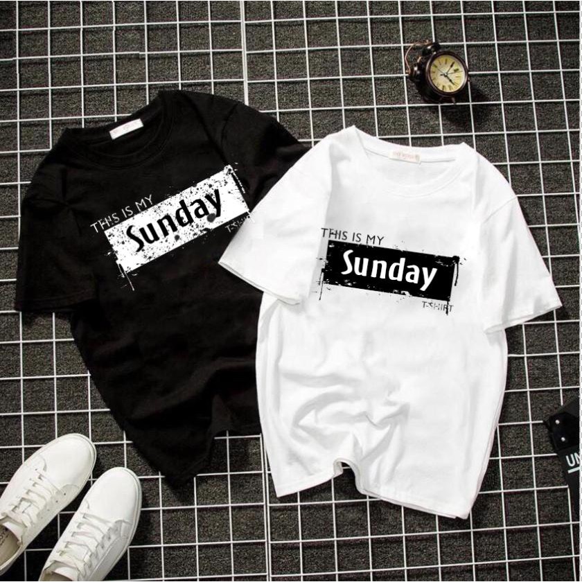 ÁO THUN Unisex monday - sunday nam nữ độc đẹp 2 MÀU ĐEN TRẮNG giá rẻ
