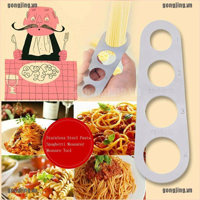 GONJ Easy Clear Pasta Ruler 4 Serving Portion Stainless Steel Spaghetti Measurer