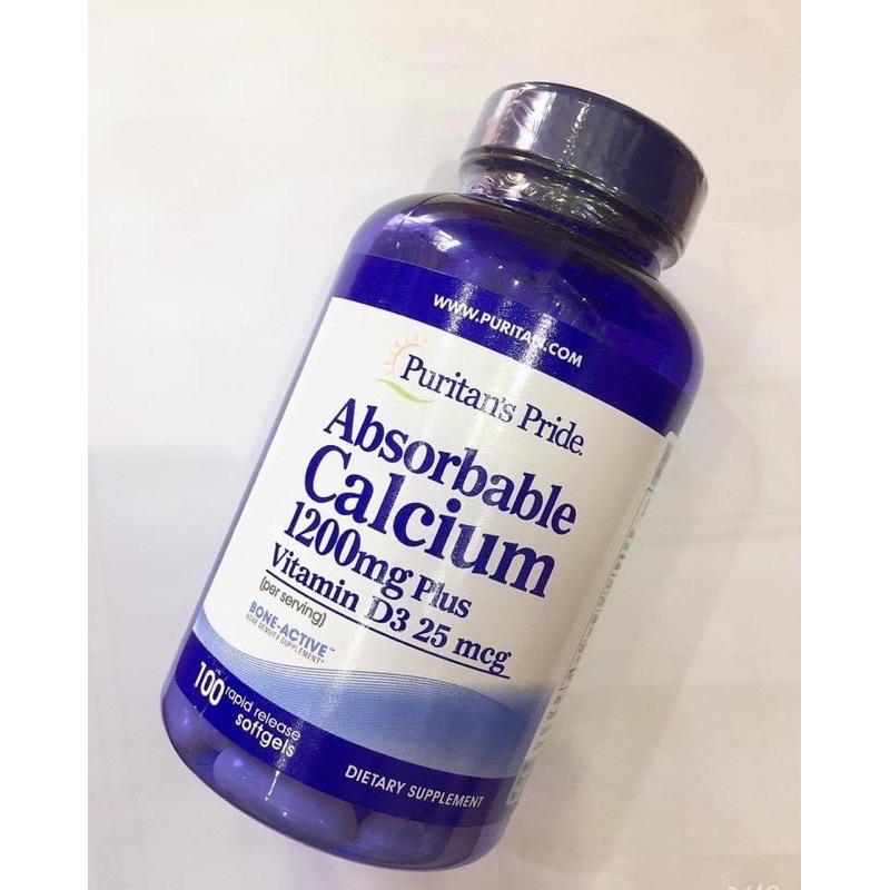 #Absorbable Calcium 1200mg plus Vitamin D3,lọ 100 viên(#canxium)