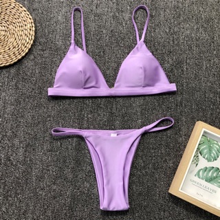 Bộ bikini tím basic lẻ quần
