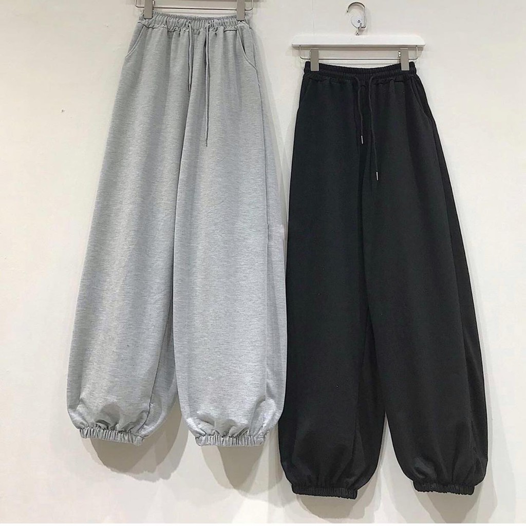 Quần Jogger Ống Túm SIMPLE Ulzzang Cạp Cạo Vải Thun - Kiểu quần ống rộng nữ thể thao Unisex Leevin Store