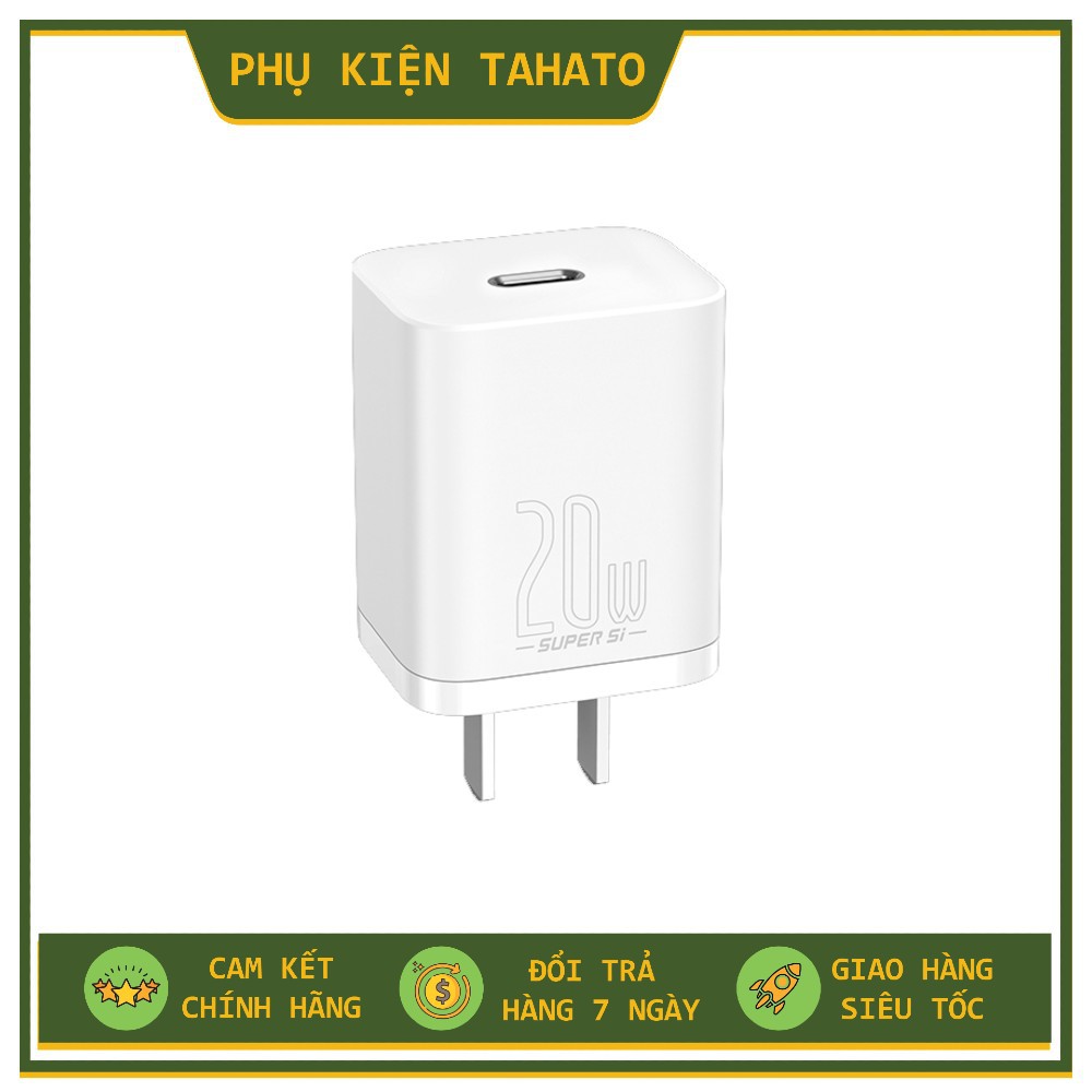 Củ Sạc BASEUS Mini 20W Super Si Sạc Nhanh dùng cho iPhone 12 iPad Xiaomi OPPO Vivo Vinsmart Huawei