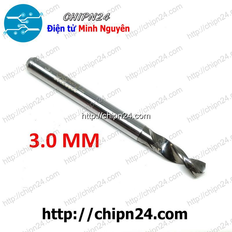 [1 CÂY] Mũi khoan mạch in CNC HỢP KIM 3.0mm (Mạch điện tử, PCB)